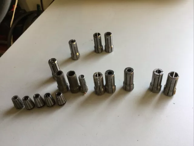 Lot Of 17 -DA100-DA-200 Double Angle & Single Angle Collet’s