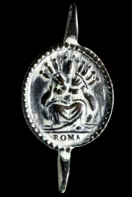 Medalla Religiosa de Corona Dolorosa Servita, Siglo XVII - 32x16 mm.