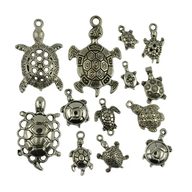 25 Stück Tibetan Silber sortiert Ocean Sea Turtle Tortoise Charms Anhänger