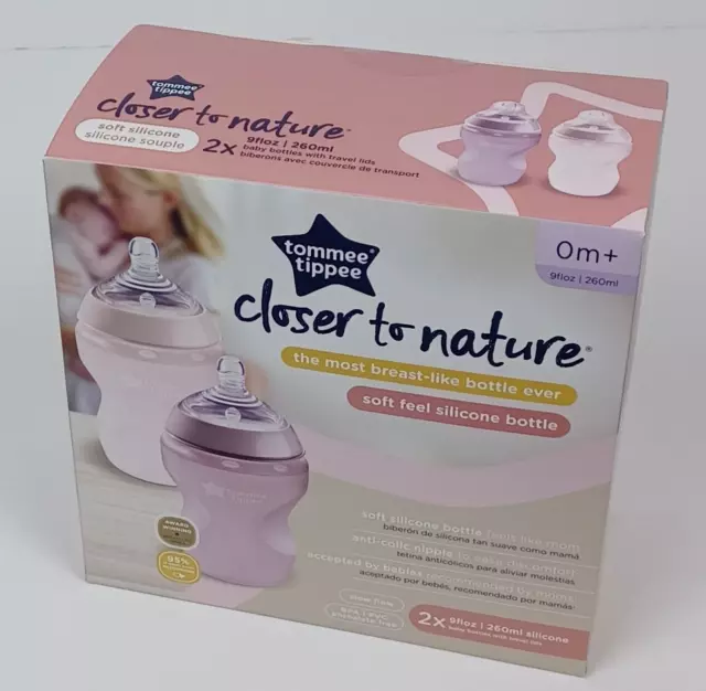 Tommee Tippee Closer to Nature 9oz Anti-Colic 0m+  2 Bottle Set NEW IN BOX