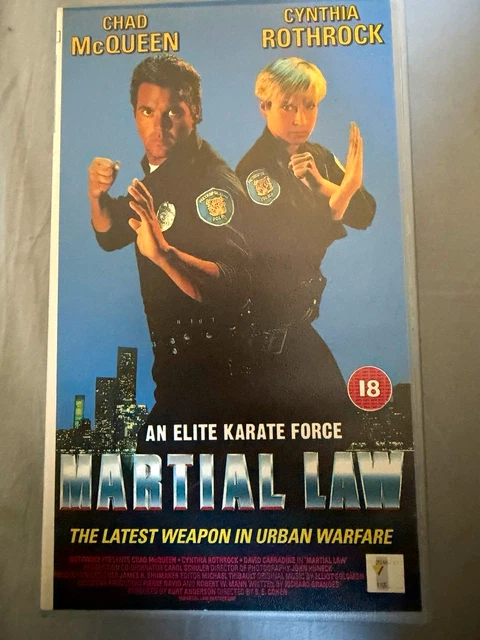 KONUSSEL MARTIAL LAW VHS PAL 18 Action Martial Arts Chad McQueen ...
