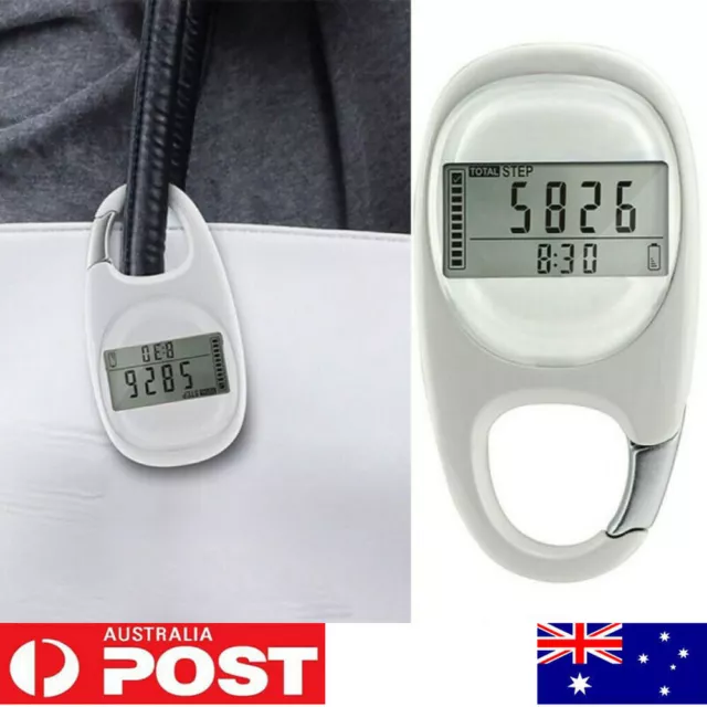 3D LCD Digital Pedometer Walking Running Fitness Step Counter Calorie Tracker