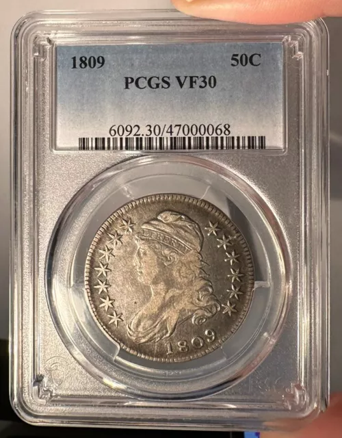 1809 50c PCGS VF 30 Capped Bust Half Dollar