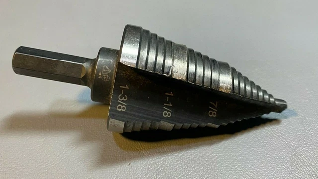 Klein Tools 3 Hole Size Step Drill Bit #15 KTSB15 7/8" 1-1/8" 1-3/8" - PREOWNED 2