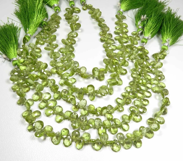 Perles Péridot Rondelles Facettées 3x2mm – Lot De 10 – Fait Main