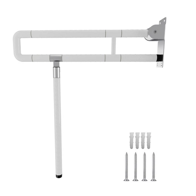 Manija de soporte mango plegable bañera blanca soporte de pared ayuda para levantarse inodoro mango de sujeción