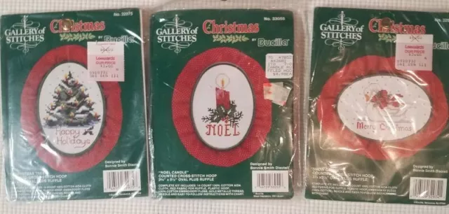 3 Bucilla Christmas Cross Stitch Kits New, Gallery of Stitches