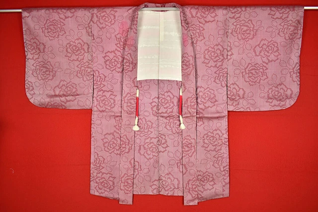 Vintage Japanese Kimono Silk Antique BORO HAORI Kusakizome Woven/A899/400
