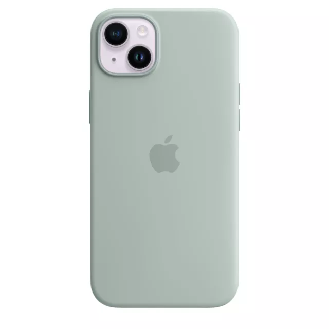 Funda de silicona para iPhone 14 Plus con suculenta MagSafe