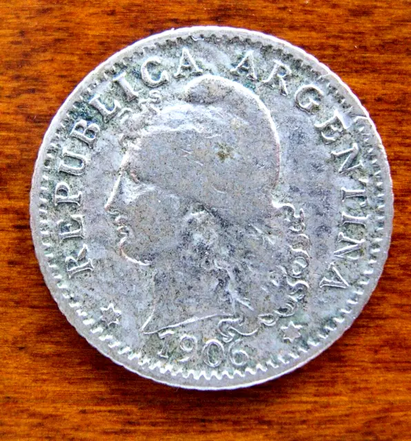 1906 Argentina 5 Centavos Coin