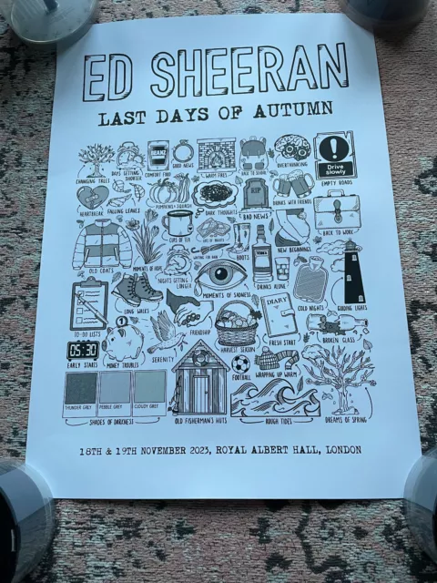 ED SHEERAN - Ultra Rare 2023 Tour Poster Royal Albert Hall - Autumn Variations