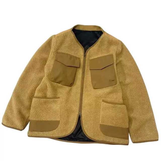 Mens Field Jacket Polyester Sherpa Japanese Retro Urban Outdoor Military Coat