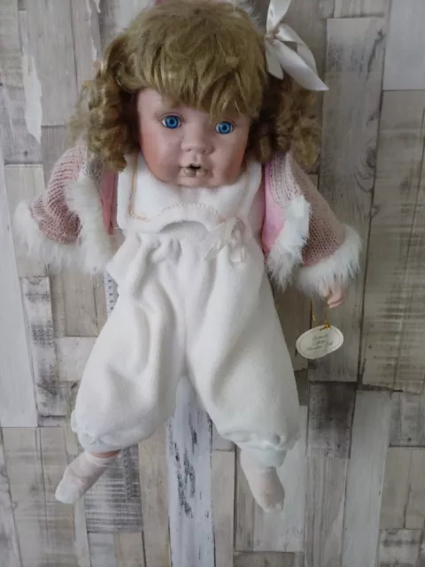 Porcelain Doll Large Sized  Leonardo Collection 20 Inches 51 cm Pink White 2