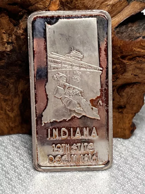 The Hamilton Mint .999 Silver One Troy Ounce Indiana State Ingot 2