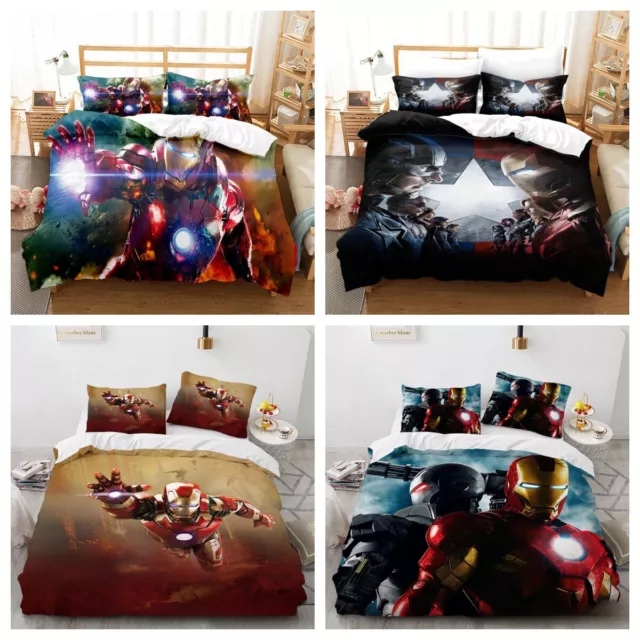 New 3D Marvel Iron Man Bettbezug Set Schlafzimmer Bettwäsche Set 135x200 200x200