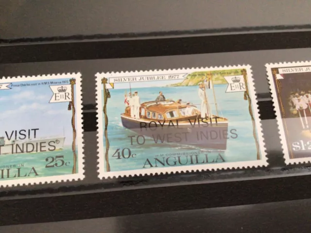 Anguilla 1977 silver jubilee mint never hinged stamps  Ref A8632 2