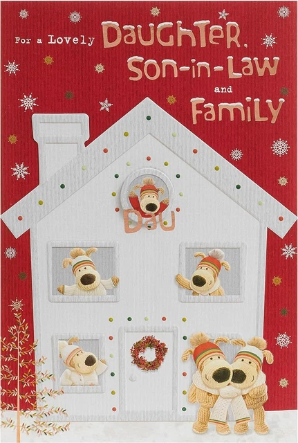 Boofle Biglietto di Natale con busta motivo: figlia e figlio in legge e