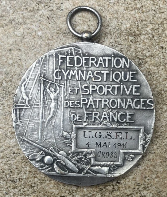 Médaille Ancienne En Bronze - Gymnastique De France - Dubois/Chapu - Occasion à Nettoyer
