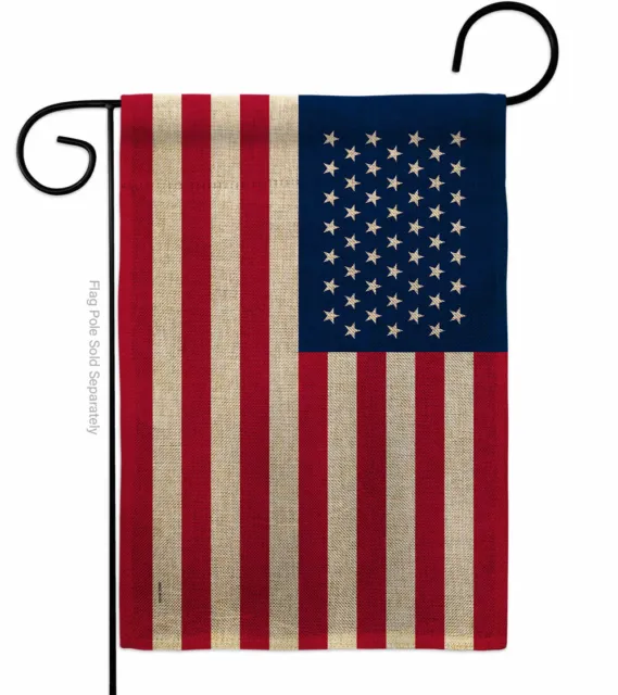 US 49 Stars Burlap Garden Flag Americana Old Glory Decorative Gift Yard Banner 2