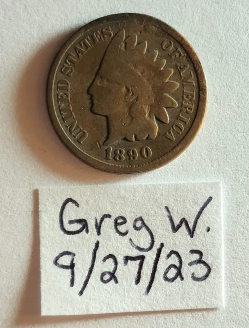1890 Indian Head Penny - Small Cent - 133 Years Old! - Free Shipping