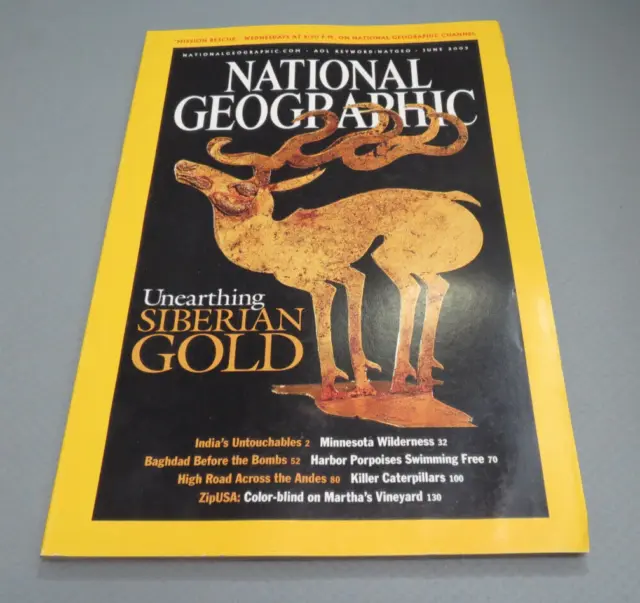 NATIONAL GEOGRAPHIC MAGAZINE June 2003 Siberian Gold Cover +Killer ...