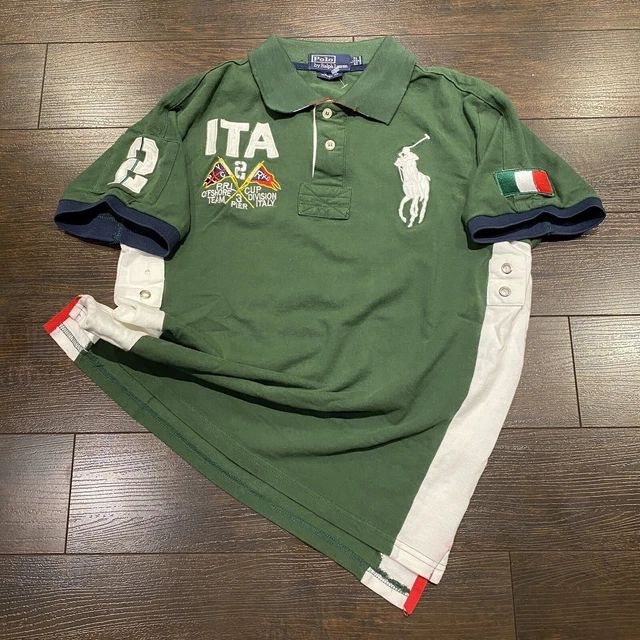 Vintage POLO RALPH LAUREN Classic Fit ITALY #2 Polo Shirt Women’s Size L Green