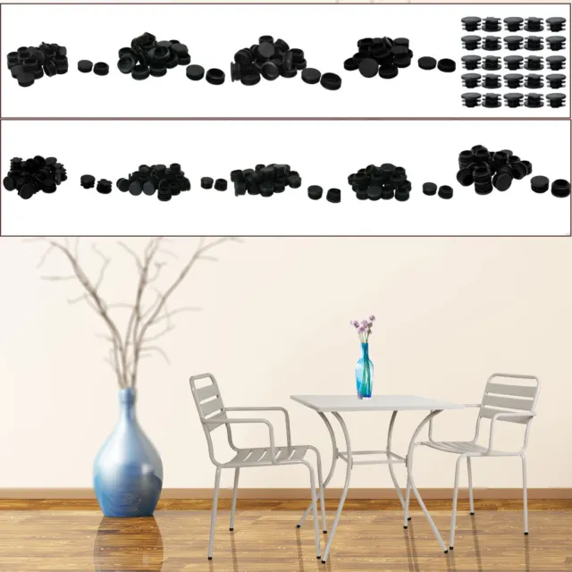 Plastic Tube Inserts Pipe End Cover Floor Protector 25pcs for Stools Steel Legs