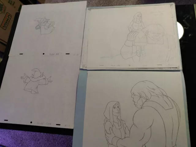 VINTAGE HE-MAN ANIMATION CEL ART FILMATION MOTU PP SHE-RA ORKO art lot F1