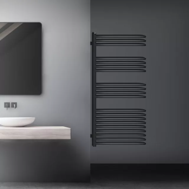 Radiador separador antracita calentador secador de toallas 1200x500 mm para baño