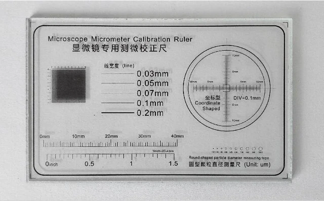 Microscope Stage Micrometer Calibration Slide Ruler Glass Gauge FotoHigh