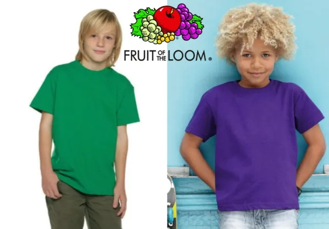 3 PEZZI colori A SCELTA Maglietta FRUIT OF THE LOOM T-shirt BAMBINO BABY BOY