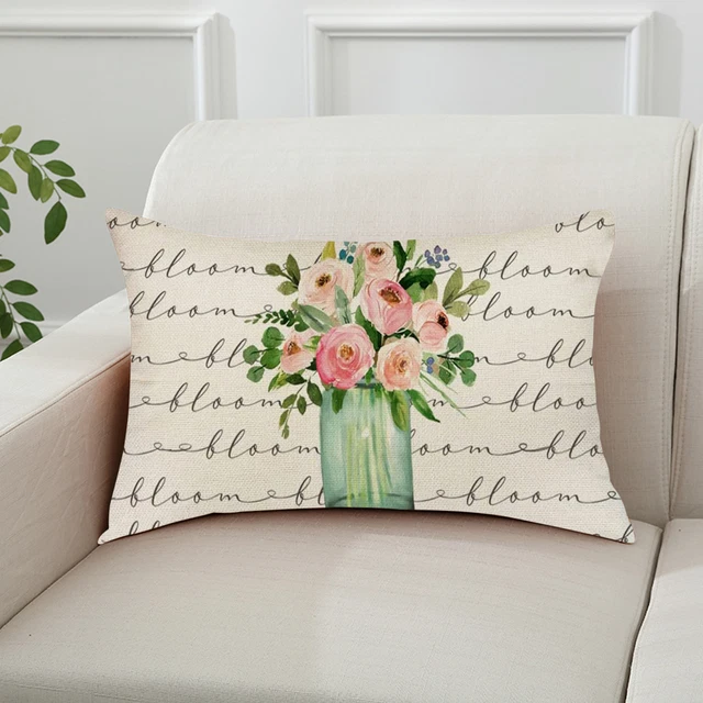 Funda de almohada resistente al desgarro añadir ambiente antipillones patrón floral estuche cojín