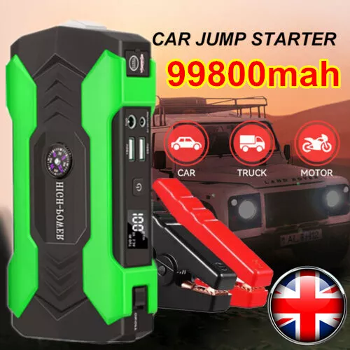 99800mah Car Jump Starter 12V Booster Battery Charger Power Bank Emergency LCD
