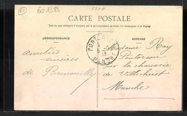 CPA Brenouille, Mairie et Ecole, vue de la rue 1915 2
