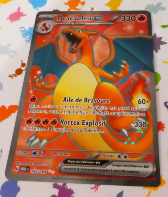 Pokemon 151 Card Secret Rare Holo Card Fr Dracaufeu Ex 183/165 EV3.5 MEW FR
