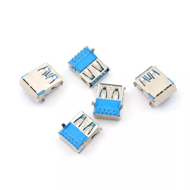 5pcs USB 3,0 type A femelle angle droit 9pin connecteur à souder ^-^