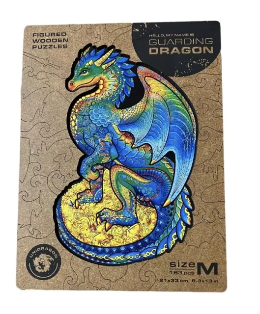 Unidragon Guarding Dragon Wooden Jigsaw Puzzle  Open Box