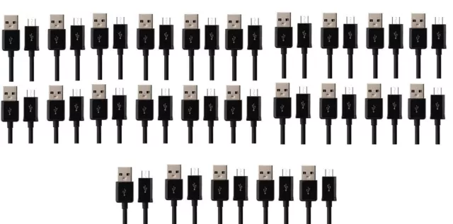 25 Wholesale Job Lot Bulk USB Micro Sync Cable For Samsung J3 J5 S7 S6  S7 BLACK