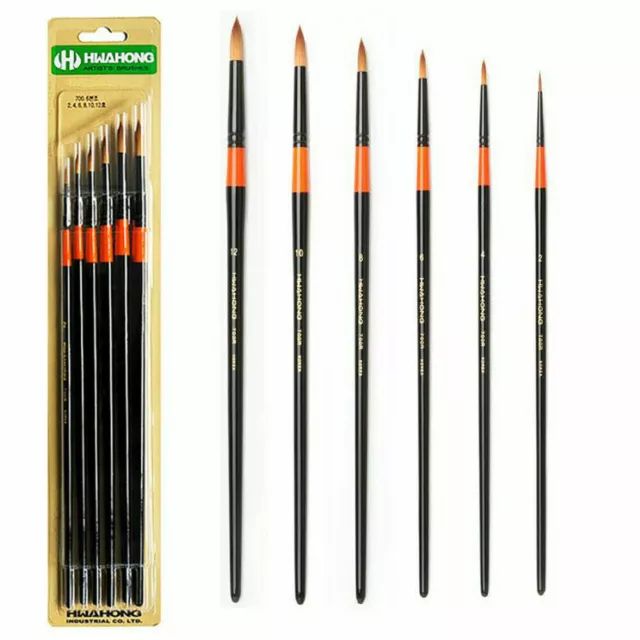 Hwahong Artist's Brush Set Watercolor Paint Brush 700R (6ea Brush)