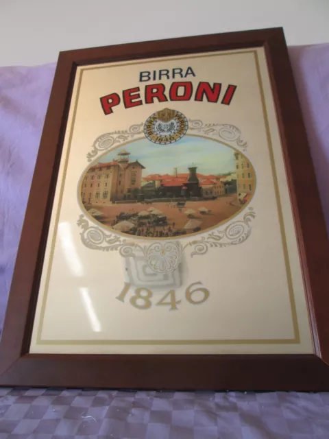 Quadro A Specchio Pubblicitario "Birra Peroni" - Vintage - Modernariato