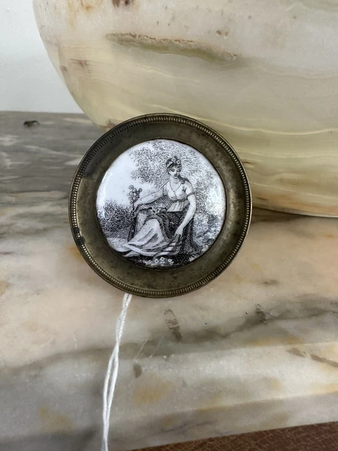 federal 18th century battersea porcelain brass curtain tieback neoclassical