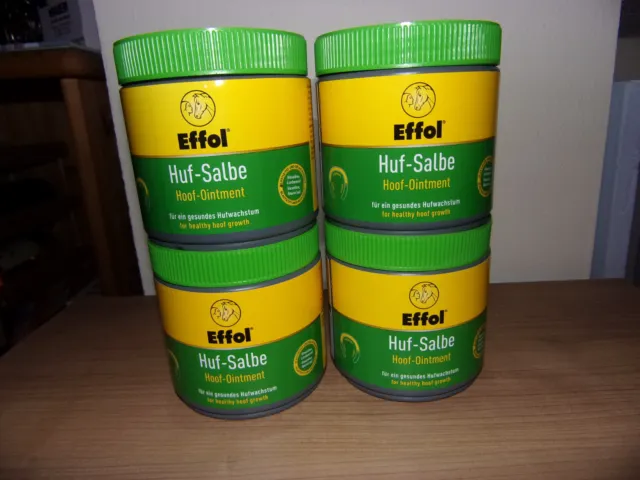 4 x Effol Huf Salbe grün Hufpflegemittel 500ml Dose mit Vaseline & Lorbeeröl