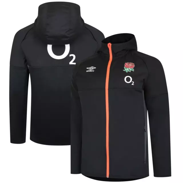 England Rugby Hoodie Kid's (Size 7-8Y) Umbro Primary Crest Full Zip Hood - New