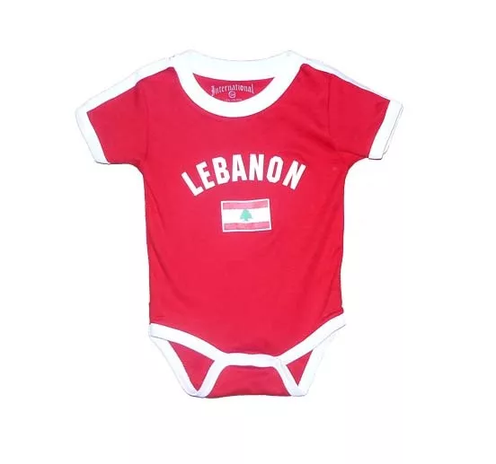 Lebanon Baby Bodysuit 100% Cotton Soccer Futbol Jersey Flag T-Shirt All Seasons