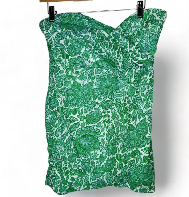 Anthropologie Olivaceous Strapless Mini Dress Medium Green Behind The Glass