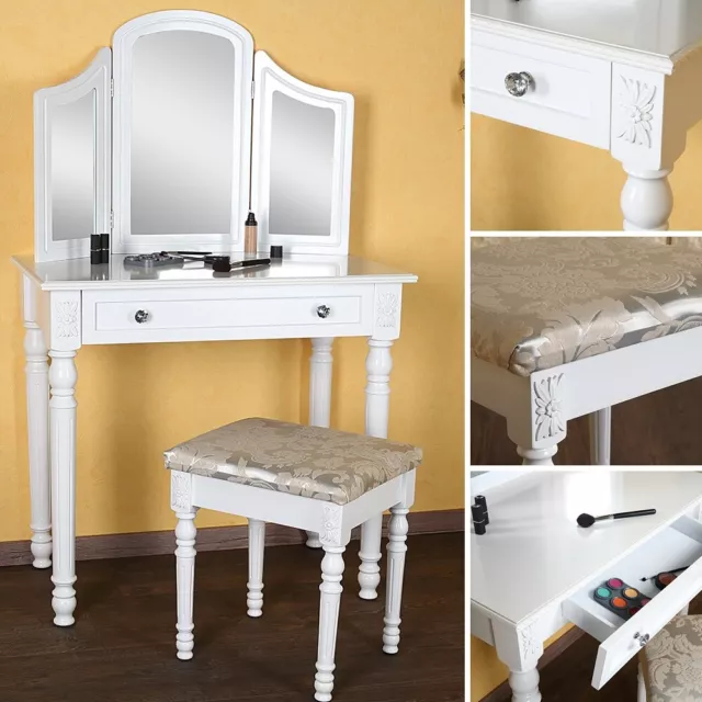 Tavolo per trucco tavolo per cosmetici tavolo da parrucchiere sgabello specchio comò da parrucchiere cosmetici