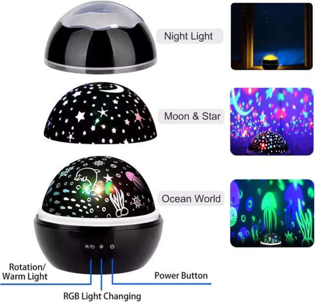 LED Sternenhimmel Projektor Lampe Sternenhimmelprojektor Nachtlicht für Kinder 2