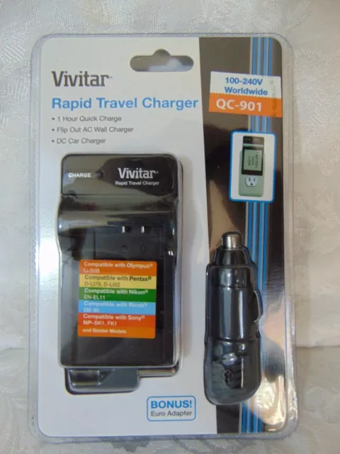 Vivitar Rapid Travel Charger QC-901  1 HOUR! SEALED