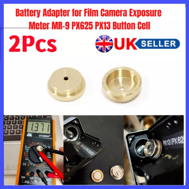 2PCS Battery Adapter for Film Camera Exposure Meter MR-9 PX625 PX13 Button Cell