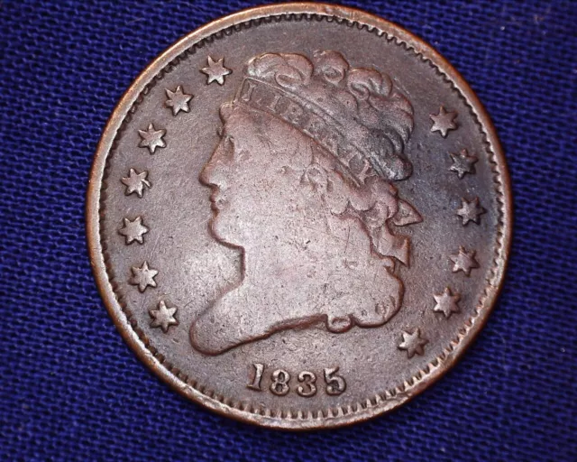 Very Nice 1835 Classic Head Half Cent  Only 398,000 Minted #S124